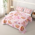 thumbnail image 3 of Homewish Valentine Dog Twin Quilt Set,Kawaii Pet Theme Twin Coverlet Set,Pink Ribbon Bow Decor,2 Pieces, 3 of 7