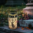 thumbnail image 3 of COEQINE Solar Lights Cemetery Solar Lights for Grave Solar Candle Solar Lantern Light Walkway Lights Waterproof Landscape Lighting for Loss of Loved One, Deer Cross Dove of Peace Brown, 3 of 7