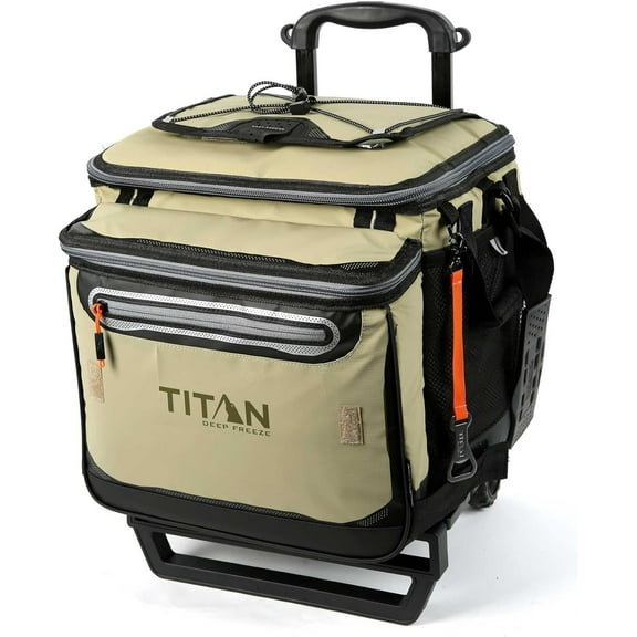 60 (50 10) Can Wheeled Cooler - Collapsible Rolling Cooler with Wheels and All-Terrain Cart