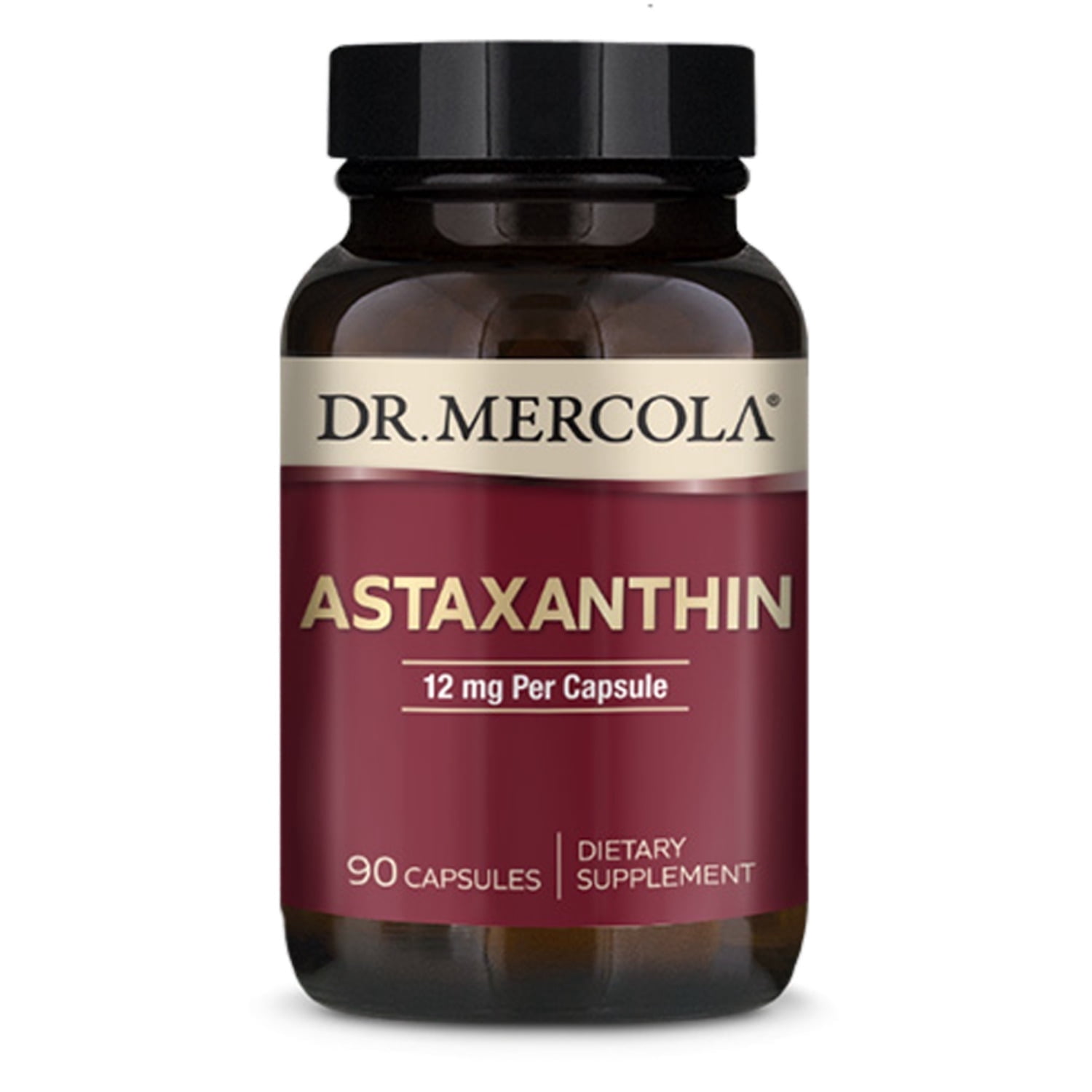 Dr. Mercola Astaxanthin 12 mg Antioxidant Support, Gluten Free, 90 Capsules