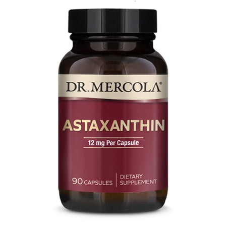 Dr. Mercola Astaxanthin 12 mg Antioxidant Support, Gluten Free, 90 Capsules