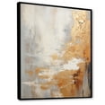 thumbnail image 2 of Designart "Minimalistic Horizon With Beige And Gold Waves III" Coastal Minimalism Floater Framed Canvas Art Print, 2 of 5