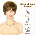 thumbnail image 2 of BECUS Pixie Cut Wigs for Women,Straight Wig Fluffy,Brown Synthetic Fiber Wigs for Daily Use, 2 of 5