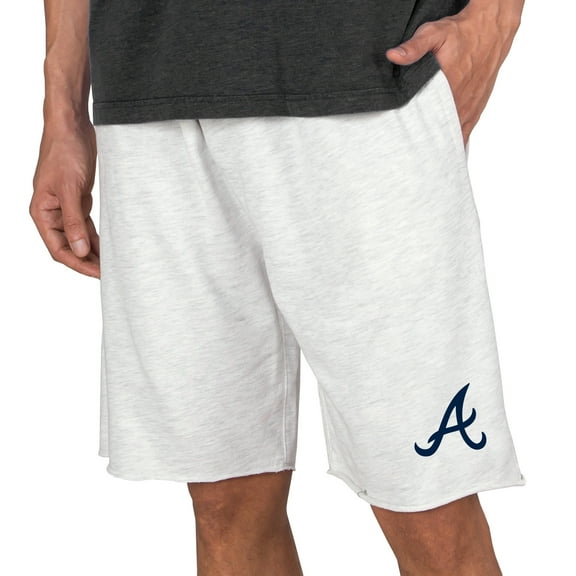 Men's Concepts Sport Oatmeal Atlanta Braves Mainstream Terry Tri-Blend Shorts