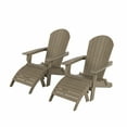 thumbnail image 2 of WestinTrends Tuscany 4-Piece HIPS Outdoor Folding Adirondack Seashell Chair With Folding Ottoman (Set of 2), Taupe, 2 of 5