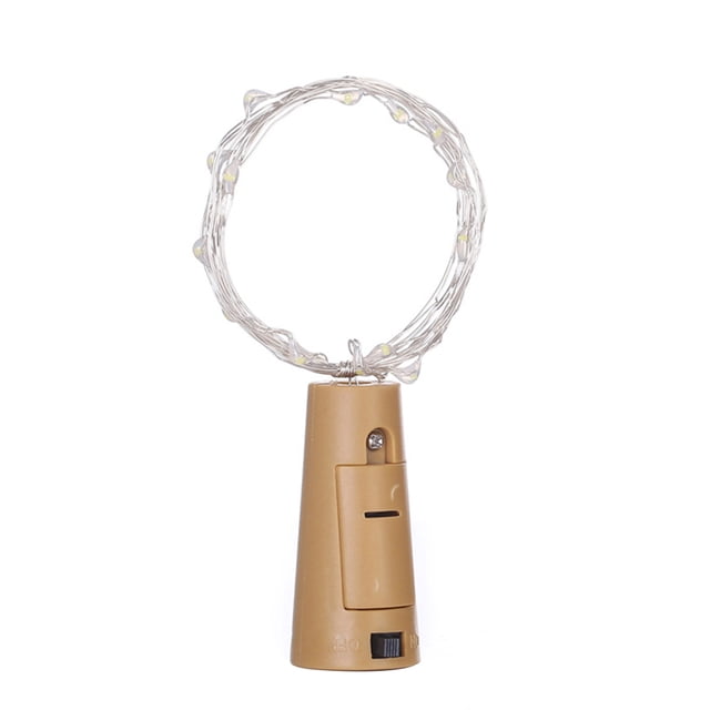 Billuyoard Paquete de 10 luces solares para botellas de vino, 20 luces LED solares de corcho, guirnalda de luces de hadas de alambre de cobre para Iluminación y accesorios Blanco Billuyoard HA005434-02B