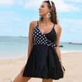thumbnail image 6 of Women's V Neck One Piece Skirt Swimsuit Ruched Retro Swimdress Bathing Suit,,S，G118049, 6 of 6