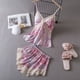 thumbnail image 3 of Daeyard Sexy Lace Cami and Shorts 2 Pieces Pajama Set For Women Silk Floral Pjs Lingerie Set Satin Sleepwear Nightwear, 3 of 4