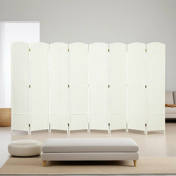 Resenkos 8-Panel 5.6' Tall Folding Room Divider, Freestanding Privacy Screen for Home Office - White