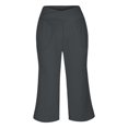 thumbnail image 5 of Pants for Women Wide Leg Yoga High Waist Capris Pants Loose Fitting Soft Sweatpants with Pockets, 5 of 10