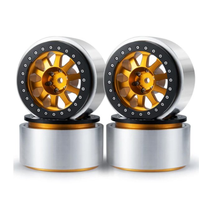 Ounissouiy RCGOFOLLOW llantas de rueda 1/6 SCX6 RC pieza de coche RC accesorios de coche piezas de repuesto RC pieza de actualización RC Hop-ups Kits de construcción modelo Dorado