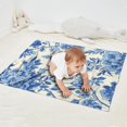 thumbnail image 2 of Blue Pioneer Flower and Bird Blanket,Comfortable Soft Flannel Throw Blanket,All Season,Warm Lightweight Blankets for Sofa Bed Couch Living Room Chair,30"x40"(80x100cm), 2 of 4