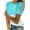 Sky Blue, variant on Giftesty Womens Tops 2023 Women's Fashion Summer Round Neck Leisure Short Sleeve Printed Lace Stitching Tops