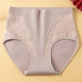 thumbnail image 2 of Riecok Women Underwear Brief Seamless High Waist Stretch Plus Size Breathable Comfortable Underwear Panties Gray M, 2 of 7