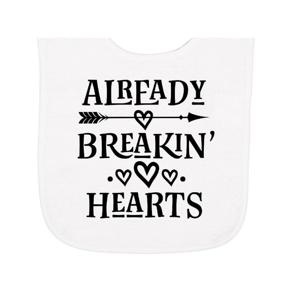 Inktastic Boys Valentines Day Breaking Hearts Baby Terry Cloth Bib