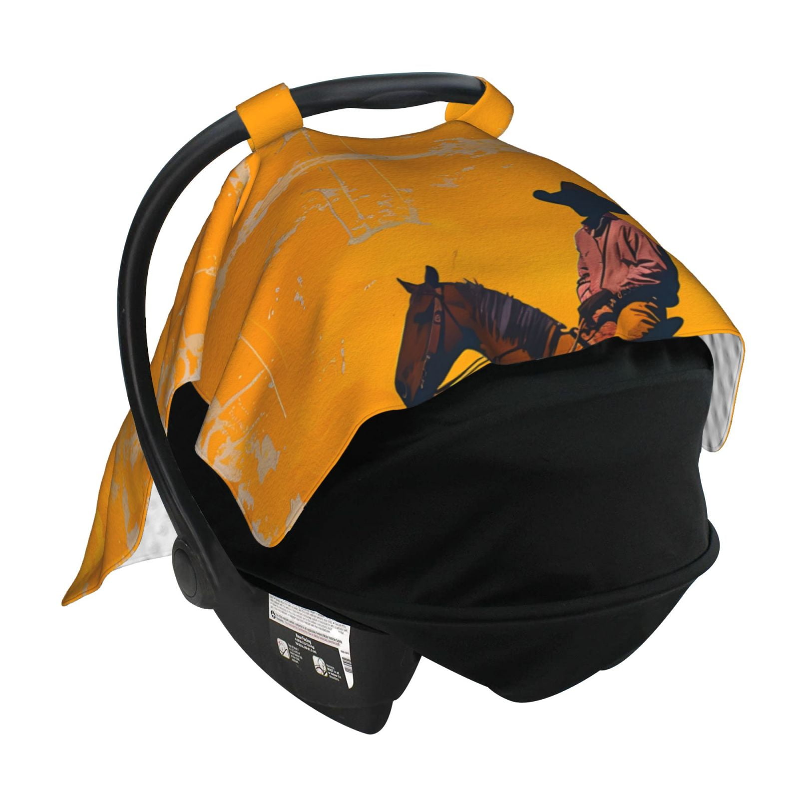 Car Seat Cover Baby - Cliff Western Cowboy Breathable Infant Car Seat Cover for Baby Carseat, Lightweight Comfort Baby Essentials Must Haves Newborn Stuff for Girl Boy
