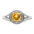 thumbnail image 4 of 925 Sterling Silver Rhodium-plated Diam. & Citrine Ring Size: 5; for Adults and Teens; for Women and Men, 4 of 5