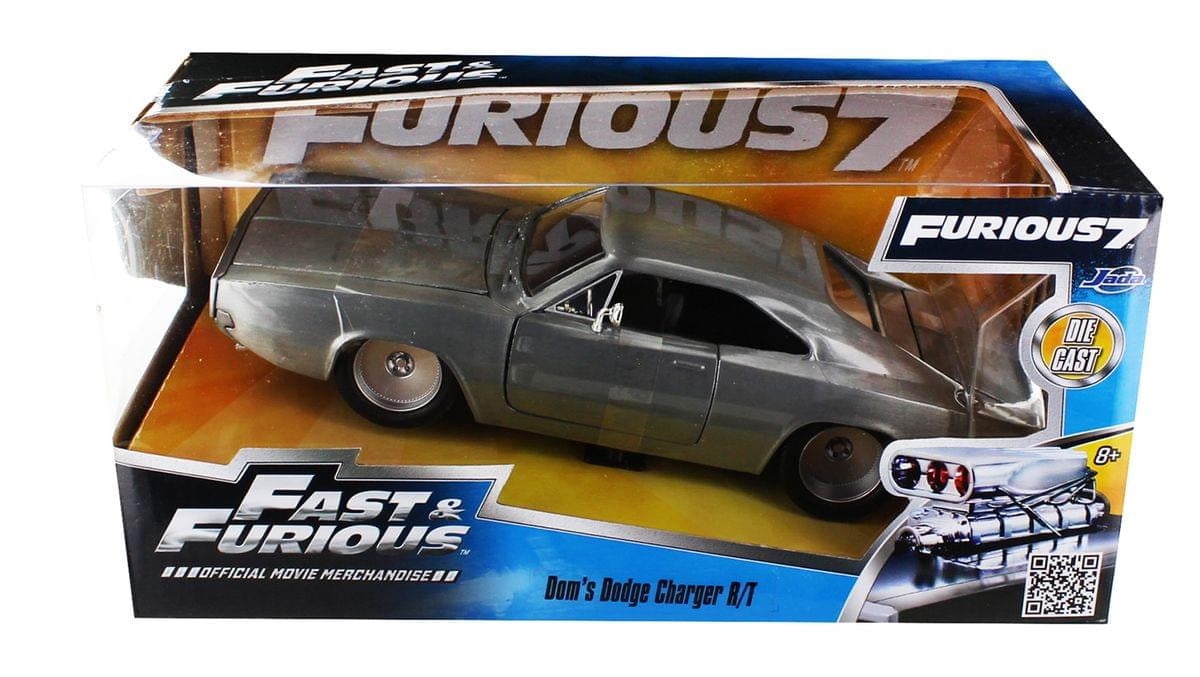 Fast and the Furious Dom's 1970 Dodge Charger RT Bare Metal 7 Inch Movie 1:24 Diecast Model Car Play Vehicle