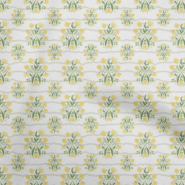 oneOone Rayon Yellow Fabric Block Sewing Craft Projects Fabric Prints By Yard 56 Inch Wide-4X