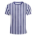 thumbnail image 4 of Ruiwill Toddler Boys Casual Tshirts Size 13-14 Years Stripe Print Short Sleeve Crew Neck Girl Tops Casual Summer Boy T Shirts Dark Blue, 4 of 4