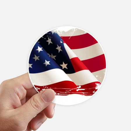 Air Brushing Stars And Stripes America Flag Sticker Round Wall Suitcase Laptop Label Bumper