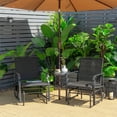 thumbnail image 3 of Costway Double Swing Glider Chair Rocker Glass Table Umbrella Hole Black, 3 of 9