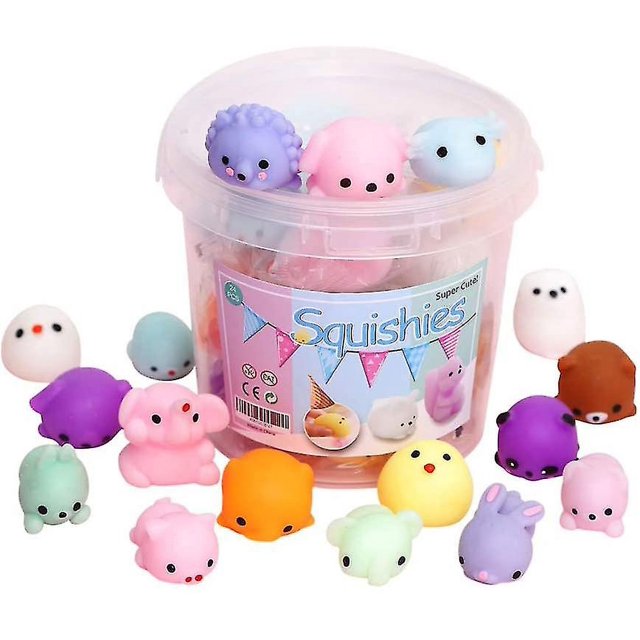 Squishies Squishy Toy 24 piezas Favores de fiesta para niños Mochi Squishy Toy Moji Kids Mini Kawaii Squishies Mochi Stress Reliever Ansiedad Juguetes Cesta de Pascua S