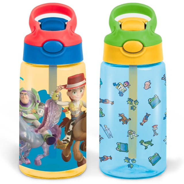 Termo Botella Agua Infantil Escolar Antiderrames Con Popote Disney Pixar Toy Story