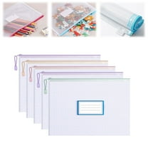 Preplabs Plastic Expanding File Wallet - Clear Expandable File Folder with Label Pocket for Documents