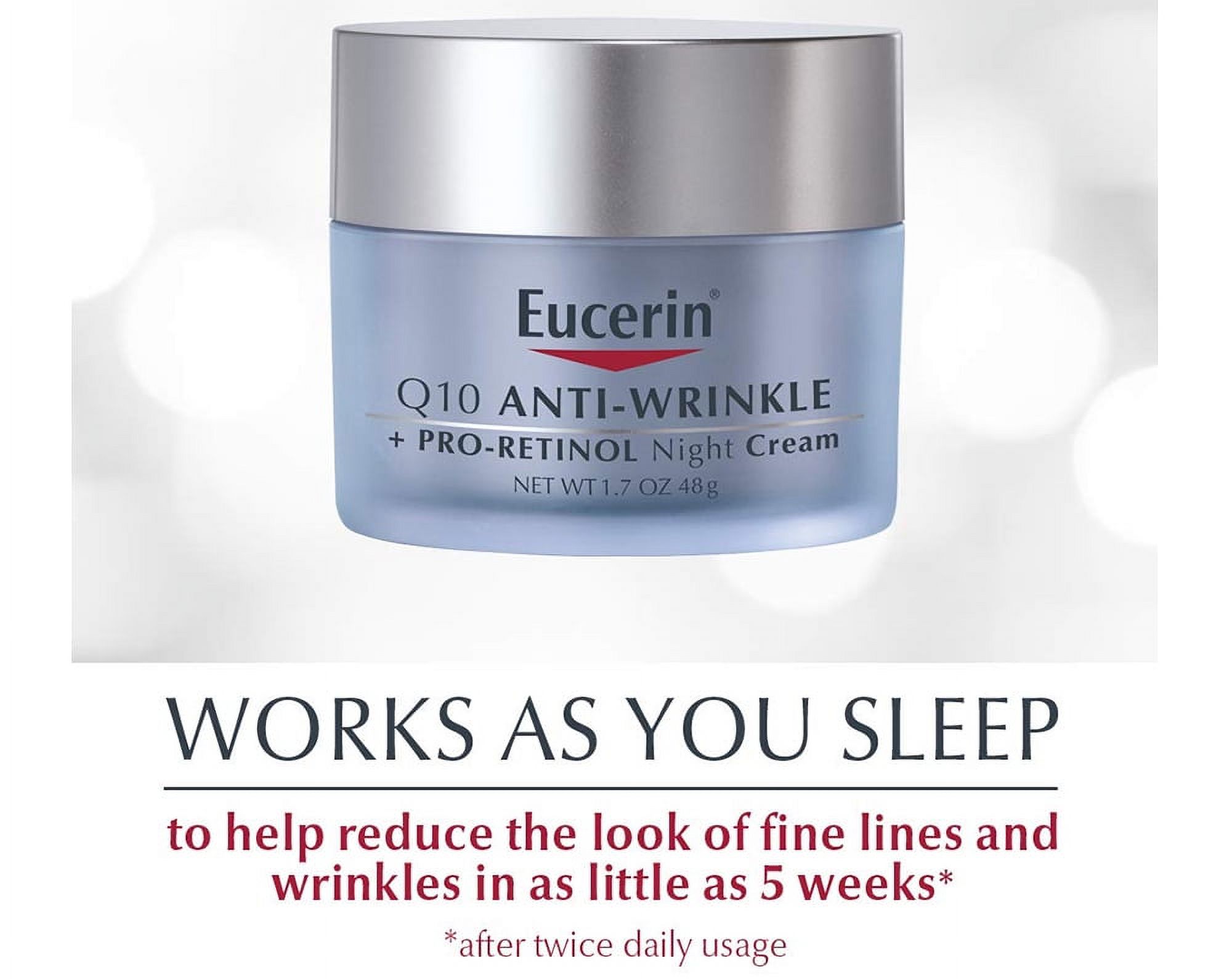 Eucerin Q10 Anti-Wrinkle Night Cream + Pro-Retinol, Facial Cream for Sensitive Skin, 1.7 Oz Jar - image 4 of 4