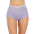 thumbnail image 2 of YouLoveIt Women Underwear Cotton Stretch High Waist Briefs Healthy Panties Underwear Breathable Briefs Female Briefs with Flower Embroidery, 2 of 8