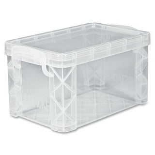 Storage Studios Super Stacker Letter/Legal File Box-Clear/Blue Handles