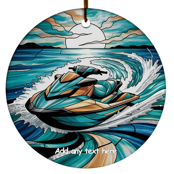 Jet Ski Ornament – Unique Personalized Ornament Christmas 2025, Custom Text Keepsake for Sports Lovers, Friends & Families