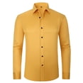 thumbnail image 1 of Men's Stretch Slim Fit Business Casual Solid Color Long Sleeve Shirt - Machine Washable, Comfortable Fabric, Classic Design for Work & Parties, 1 of 3