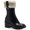 Black With Shearling, variant on INC Womens Eddiie 2 Faux Shearling Mid-Calf Rain Boots