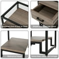Set of 2 End Table with Drawer and 3Tier Storage & Tempered Glass Top, Kitchen Side Table with