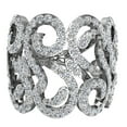 thumbnail image 4 of 1.27 CT TW Fashion Band Filigree Diamond Cocktail Ring 14K White Gold, 4 of 5