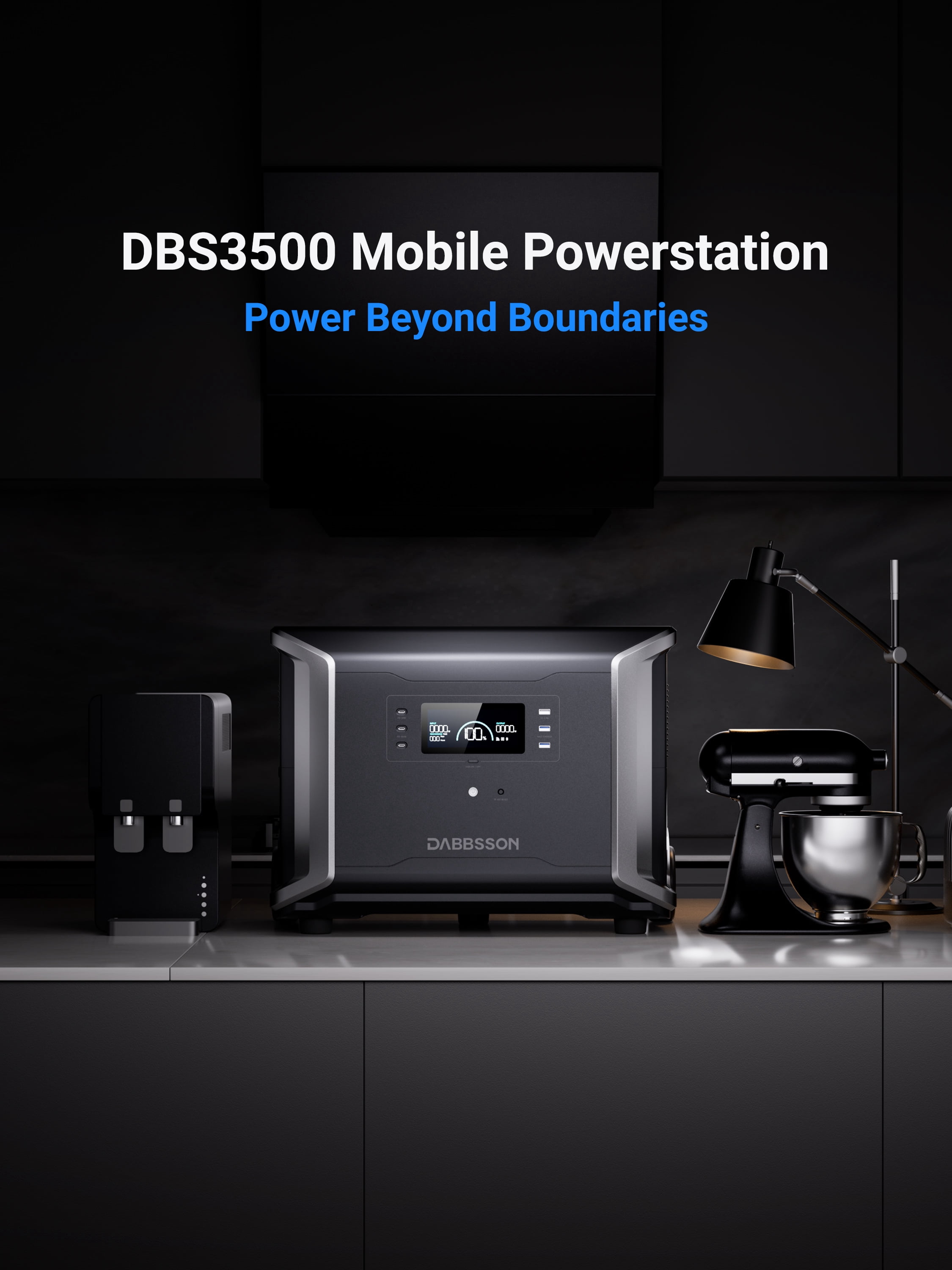 DABBSSON 3430Wh 3600W Power Station DBS3500 with 420W Solar Panels Portable Kit, Solar Generator for Home Backup, Emergency