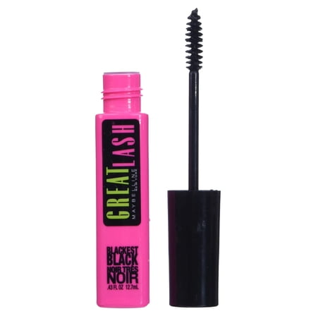 Maybelline Great Lash Washable Mascara, Blackest Black [100], 1 ea