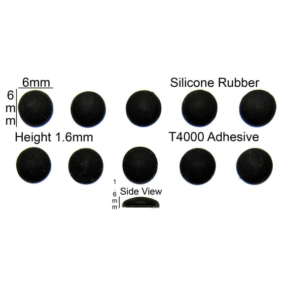 VATH Self Adhesive Silicone Rubber Feet 6mm(L)x 6mm(W)x 1.6mm(H) 10pcs [RB3]