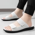 thumbnail image 2 of Rokment Mens Orthotic Arch Support Walking Sandals Comfortable Beach Casual Suede Adjustable Ankle Strap Open Toe Backless Slides Slippers Summer White Size 10.5, 2 of 6