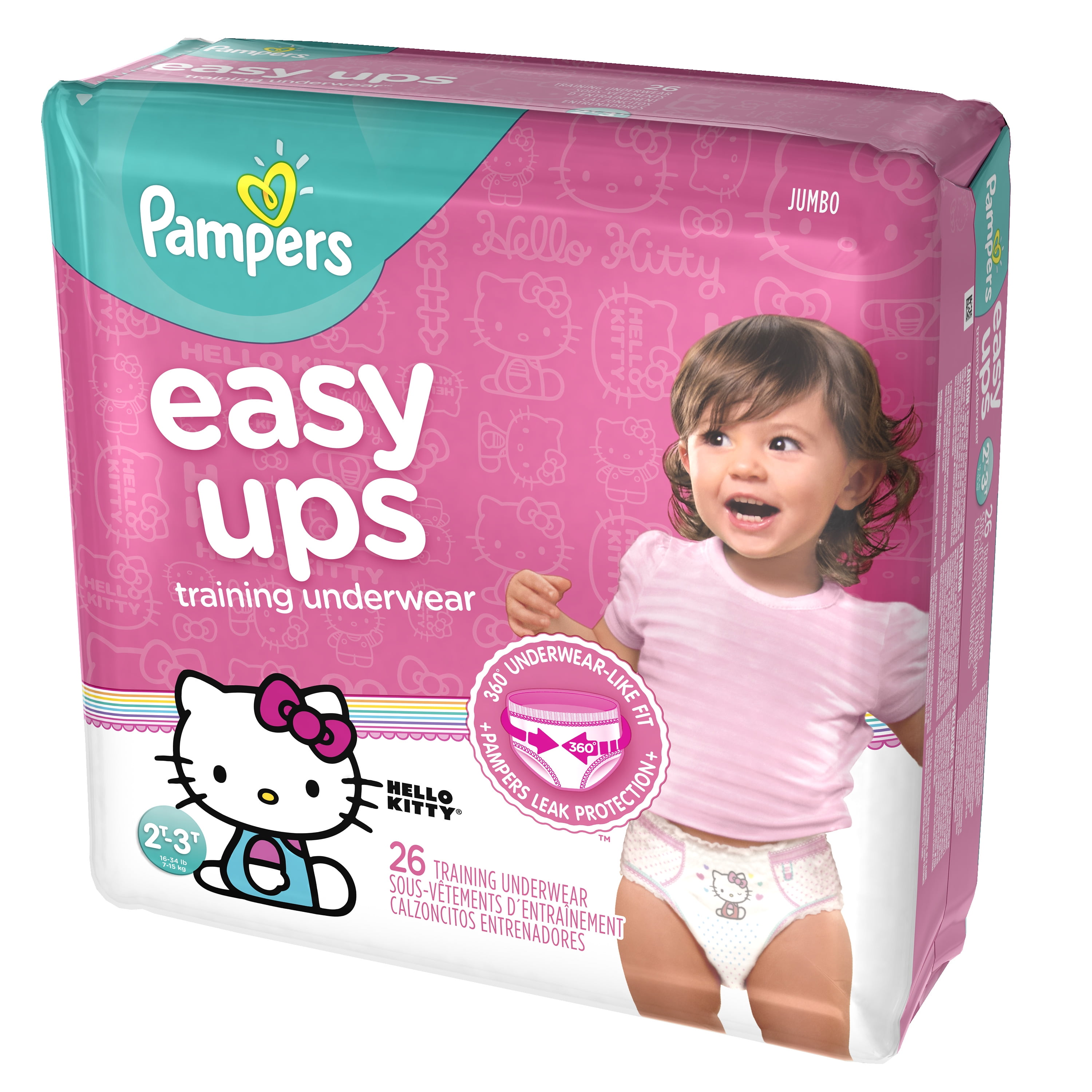 Pampers Easy Ups Training Underwear Girls Size 4 2t 3t 26 Count