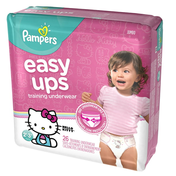 Tussen Kaal Gearceerd Pampers Easy Ups Training Underwear Girls Size 4 2T-3T 26 Count -  Walmart.com