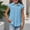 Light Blue, variant on Fesfesfes 3-14 Years Girls Cotton Linen Shirts Summer Casual Button v Neck Tunic Blouses Kids Trendy Lightweight Solid Short Sleeve Loose Tops(Light Blue,11-12 Years)