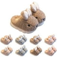 thumbnail image 2 of Otqutp Girls Cute Plush Bunny Slippers Kids Rabbit Soft Fleece Lined House Slipper Winter Platform Furry Non Slip Home Shoes, 2 of 6