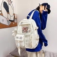 thumbnail image 3 of Mochila Kawaii, Mochila con Accesorios de Oso Lindo de Gran Capacidad para la Escuela Mochila con múltiples Bolsillos para niñas Adolescentes Mochilas Kawaii Lindas(Beige), 3 of 5