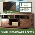 thumbnail image 5 of Uforic 59" Farmhouse TV Stand for 55/60 Inch TV with Power Outlet,Entertainment Center TV Console with Door, Brown, 5 of 9