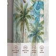 thumbnail image 5 of Tropical Plants Sheer Curtains 54 Inch Length 2 Panels Set, Summer Coastal Beach Coconut Tree Green Voile Window Treatment Rod Pocket Short Kitchen Curtains Drapes for Bedroom 52"x54"x2, 5 of 7