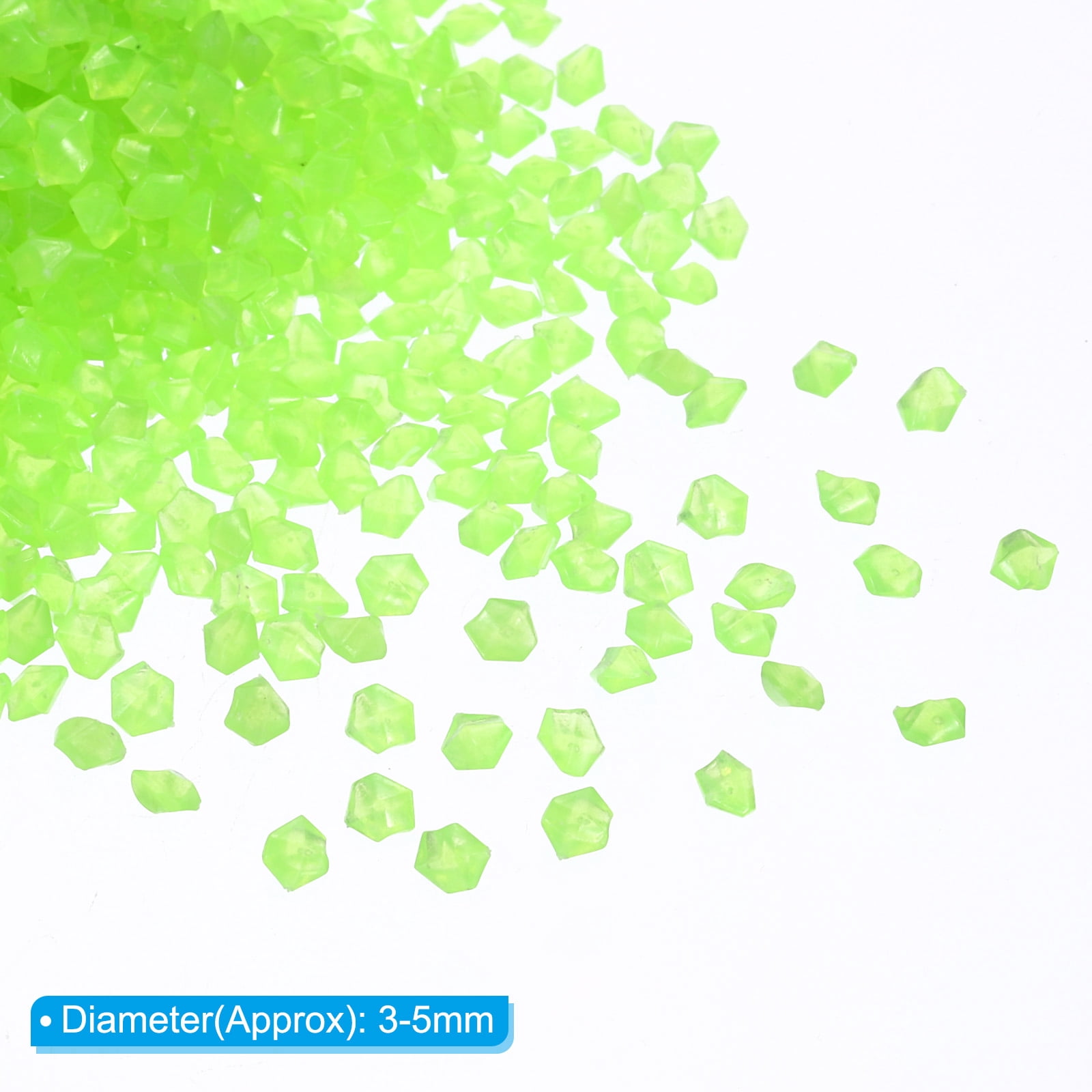 Unique Bargains 3000Pcs Glow Rocks 3-5mm Glow Pebbles Luminous Stones Decor DIY Green