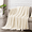 Beige, variant on Throw Size Blanket, 230GSM Extra Soft Lightweight Bed Blanket with Strip , Plush Fuzzy Cozy Throws for Couch, Bed, Sofa Cozy, Warm and Breathable, 50x60" Gray